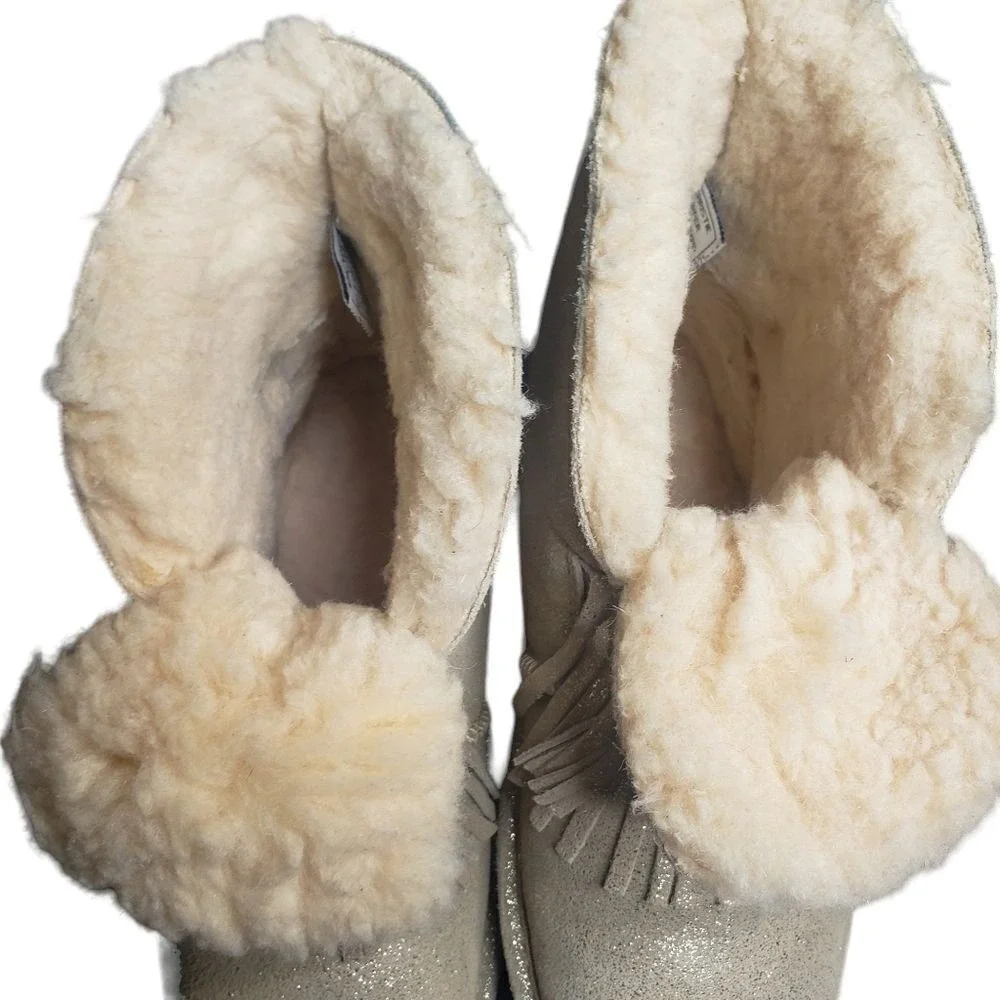 Bearpaw Christie Suede Upper Wool Blend Lining Sheepskin Footbed Boots Size‎ 5
